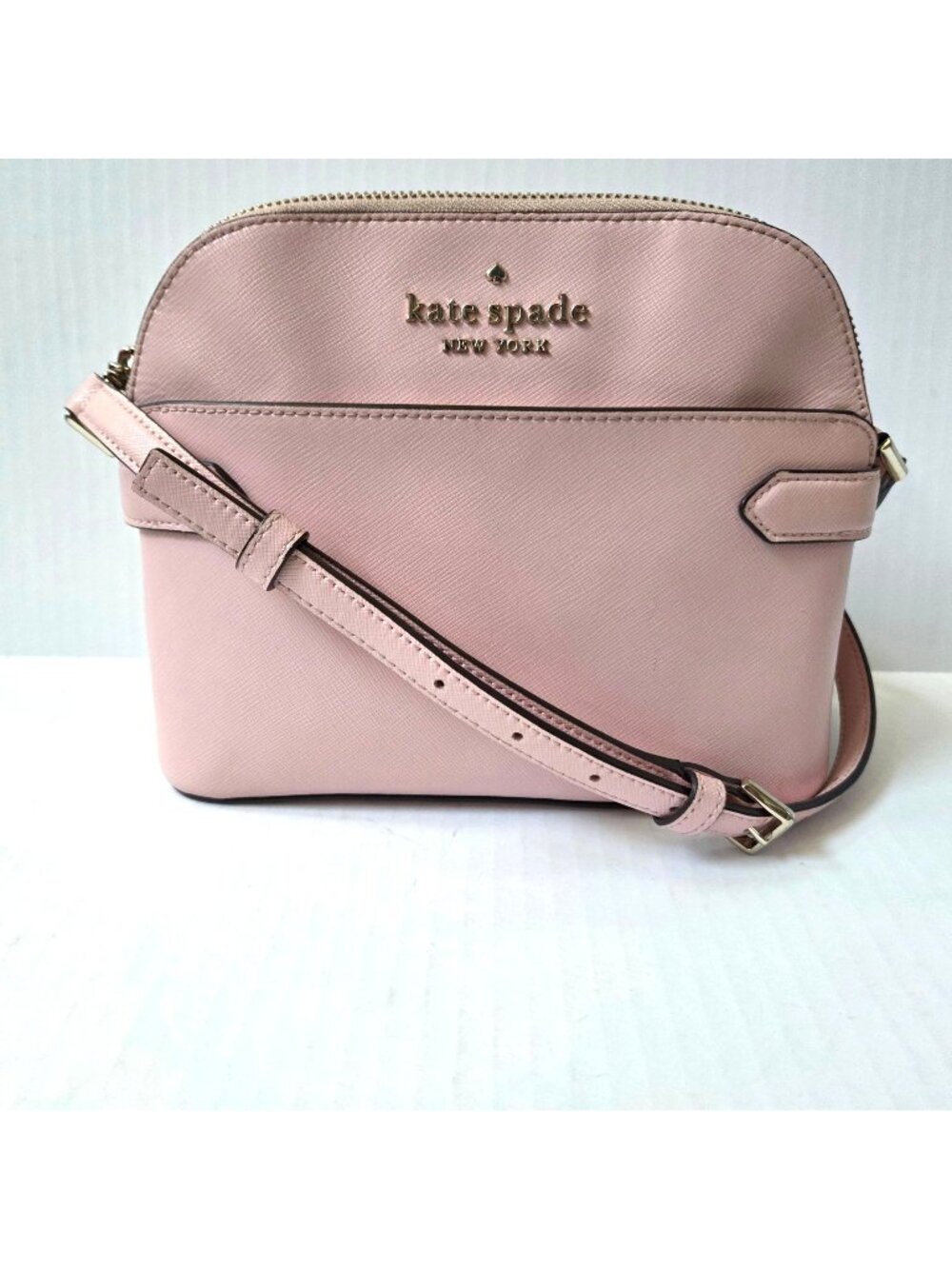 Kate Spade Purse Pink Light Rosebud Saffiano Leather Staci Dome Crossbody Bag